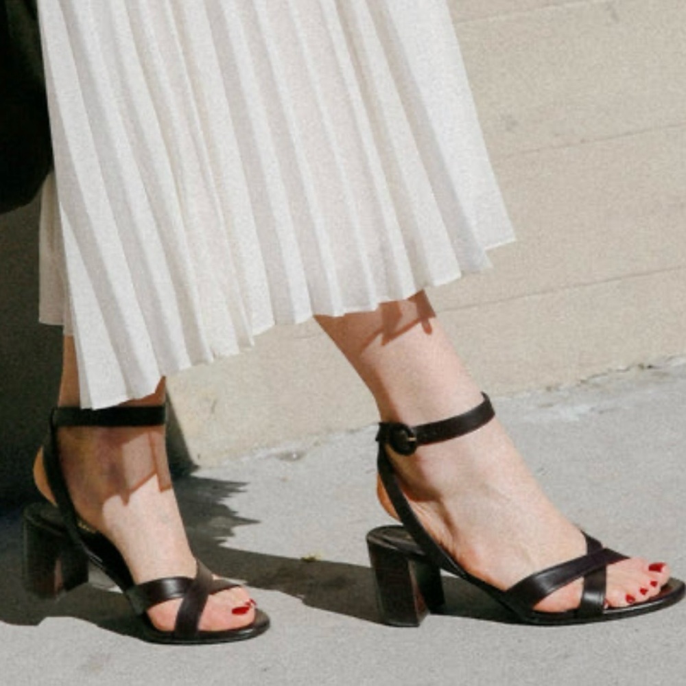 Margaux Black Strappy Sandals